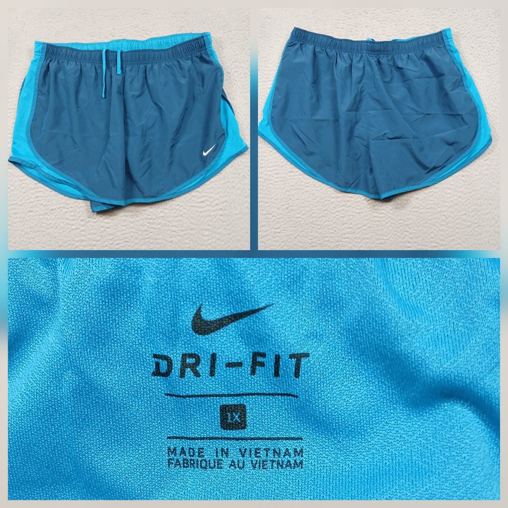 Nike Dri-FIT Running Shorts Womens Medium Blue Teal Athletic Drawstring